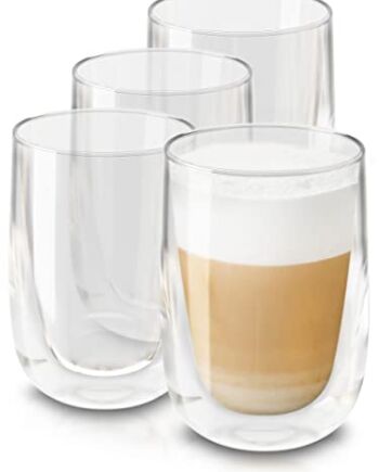 4 Szklanki termiczne Double Walled Latte Macchiato 350ml - dłużej utrzymują temperaturę - chronią dłonie - z pudełkiem prezentowym