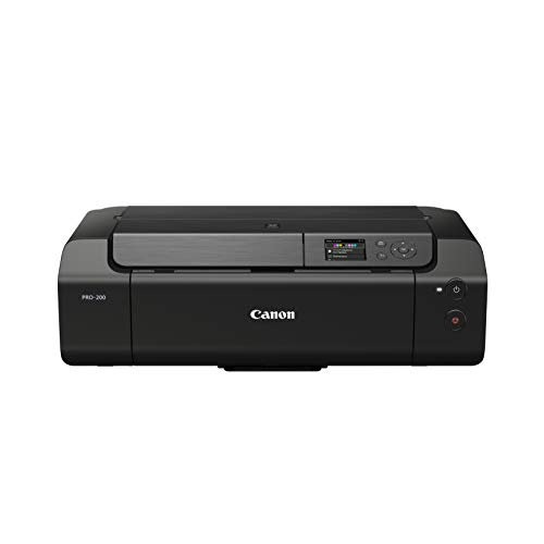 Canon PIXMA PRO-200 kolorowa drukarka atramentowa, drukarka fotograficzna DIN A3+ (druk na wysoki połysk, WLAN, USB 2.0, WiFi, LAN, aplikacja Print App, kolorowy wyświetlacz LCD 7,5 cm, 4800 x 2400 DPI, 8 oddzielnych drukarek), szara