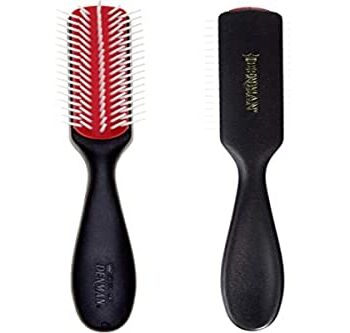 Denman Curly Hair Brush D143 (Black) 5 Row Long Handle Styling Brush f