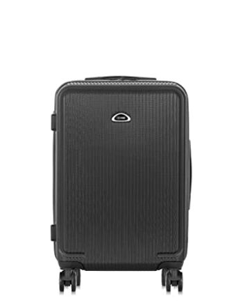 OCHNIK Walizka średnia | Twarda obudowa | Materiał: ABS | Kolor: czarny | Rozmiar: M | Wymiary: 65x42,5x26 cm | Pojemność: 58 l | 4 kółka | Wysoka jakość