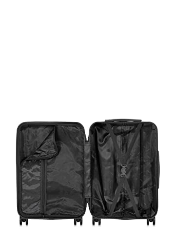 OCHNIK Walizka średnia | Twarda obudowa | Materiał: ABS | Kolor: czarny | Rozmiar: M | Wymiary: 65x42,5x26 cm | Pojemność: 58 l | 4 kółka | Wysoka jakość - obrazek 4