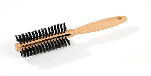 LUQX okrągła szczotka do włosów, specjalna szczotka do suszarki – szczotka okrągła i włosie dzika (42 mm) | okrągła szczotka do włosów, wykonana z drewna