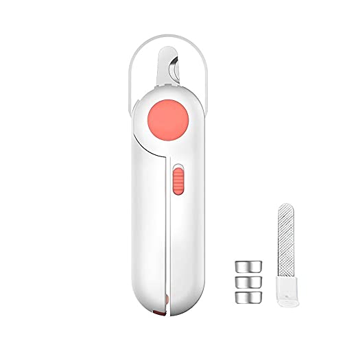 CINY Obcinacz do Paznokci dla Psa i Kota z Lampką LED, z pilnikami do paznokci dla małych psów Koty Ptaki Królik Świnka morska, Nożyczki do paznokci Zwierząt Pazury Obcinacz do paznokci, różowy