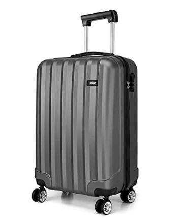 Kono Lekka walizka podróżna z twardą obudową ABS z 4 kółkami, szary, 20 inch, Carry On