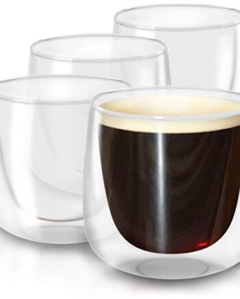 4 Szklanki termiczne do espresso o podwójnych ściankach 80ml - dłużej utrzymują ciepło - chronią dłonie - z pudełkiem upominkowym