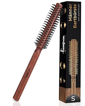 lampox Męska okrągła szczotka do brody, stylizacja brody, szczotka do