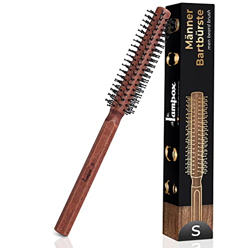 lampox Męska okrągła szczotka do brody, stylizacja brody, szczotka do