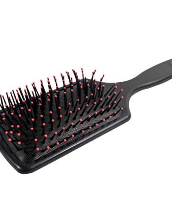 TRIXES Szczotka do włosów unisex z uchwytem - średnia szczotka wiosłowa do rozczesywania grubych cienkich długich i krótkich włosów - wyściełana plastikowa szczotka do rozczesywania włosów do szybszego suszenia lub mokrych włosów - czarna