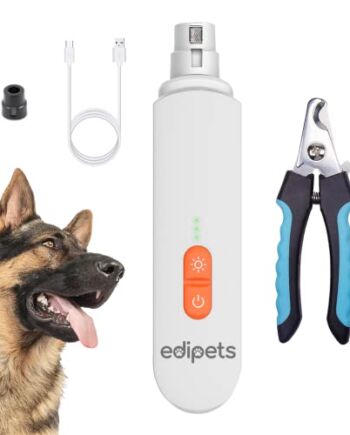 Edipets, Elektryczna pilnik do paznokci dla psa kota + obcinacz do paznokci, profesjonalny zestaw, obcinać paznokcie kocięta, dla zwierząt domowych Psy koty małe, średnie lub duże (białe)