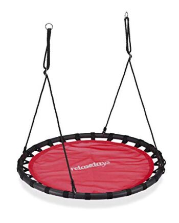 Relaxdays Okrągła huśtawka wisząca, dla dzieci i dorosłych, regulowana