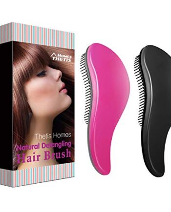 Szczotka do włosów, szczotka do rozczesywania, masażu skóry głowy, szczotka do rozczesywania dla grubych, falistych, kręconych lub cienkich włosów dla kobiet, dziewcząt i dzieci, do włosów mokrych i suchych (2 sztuki, kolor różowy)