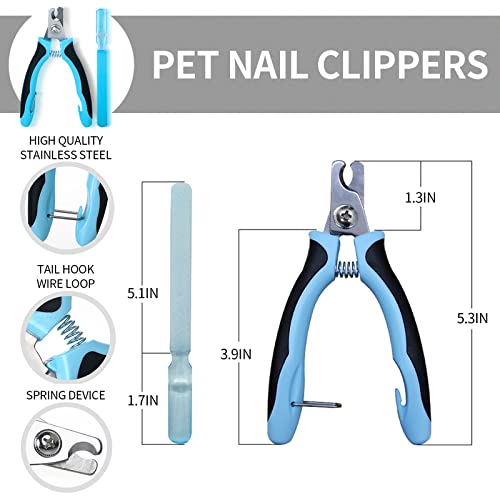 Myuilor Obcinacz do paznokci dla psów i kotów, z szybkim czujnikiem, ostrymi jak brzytwa ostrzami, zabezpieczenie przed przecięciem, gratis pilnik do paznokci, profesjonalna i bezpieczna pielęgnacja sierści w domu - obrazek 8