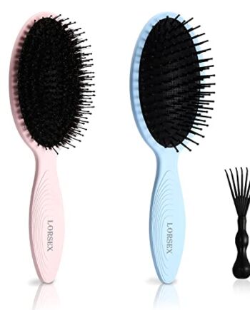 LORSEX 2 sztuki pędzli do włosów, duża szczotka do rozczesywania włosów dla kobiet, mężczyzn i dzieci, idealna na mokre/suche włosy, wygładzanie, masowanie, rozczesywanie (jasnoróżowy, jasnoniebieski)