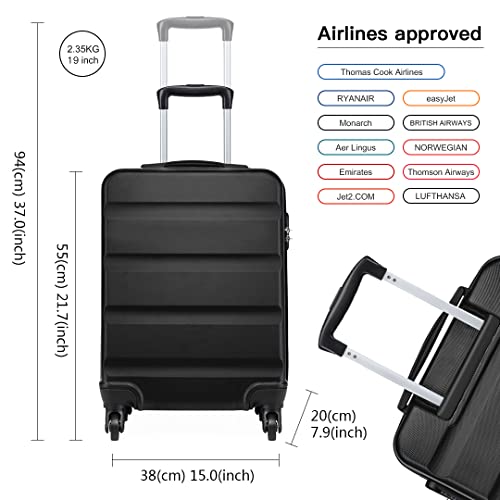 Kono 19" walizka kabinowa carry-on, trwała i lekka, walizka ABS hardsh - obrazek 7