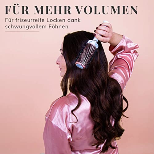 Szczotka do włosów i ceramiczna szczotka z marmuru do szybkiego i delikatnego suszenia i wygładzania – stylowa szczotka do włosów i okrągła szczotka do włosów do krótkich i długich włosów, Lily England - obrazek 5