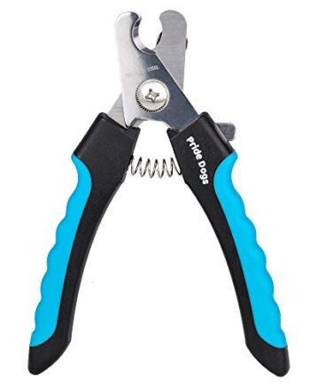 PrideDogs Nożyce do pazurów dla psów i kotów, jakość premium, szczypce do pazurów do łatwej i bezpiecznej pielęgnacji pazurów wraz z uchwytem dystansowym [Safety Guard]