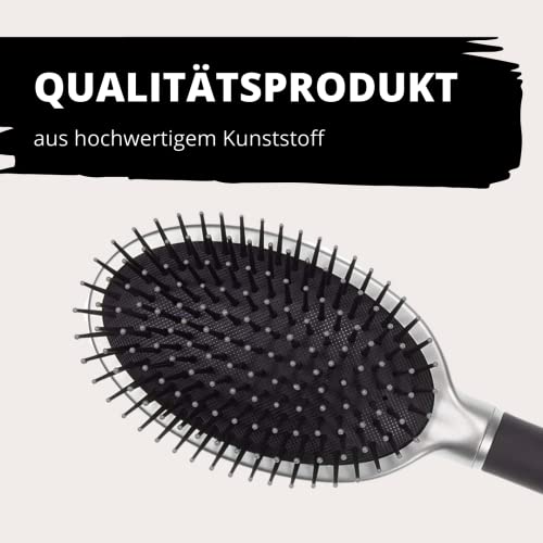 PARSA Trend Line szczotka do włosów owalna (srebrna) z pinkami z tworzywa sztucznego – uniwersalna szczotka do włosów do codziennej stylizacji włosów – szczotka do włosów bez szarpania - obrazek 3