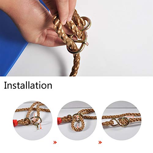 2 sztuki regulowanych linek do huśtawek, przedłużenie huśtawki na świeżym powietrzu, 1,8 m linka przedłużająca, jedna para, 2 linki Pe-linki, idealna do hamaków, krzeseł bujanych - obrazek 5