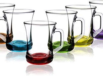 Lav Filiżanki do gorących napojów, kolorowe podstawy, szklanki do herbaty, kawy, latte, cappuccino, 221 ml