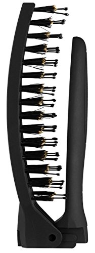 Olivia Garden Składana szczotka do włosów Fingerbrush On The Go Smooth & Style, do czesania, wygładzania i pielęgnacji, w podróży, z wbudowanym lusterkiem, włosie dzika i antystatyczne włosie nylonowe - obrazek 5