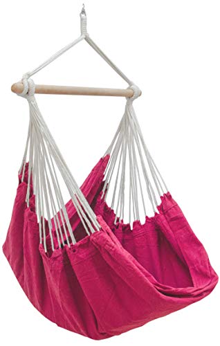 AMANKA XXL Płótno Wiszące siedzisko 185x130cm hamak do siedzenia różowa orchidea