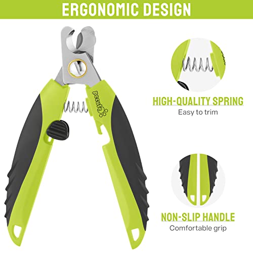 pecute Nożyce do pazurów dla psów i kotów, z pilnikiem do paznokci, profesjonalna pielęgnacja pazurów ze stali nierdzewnej, szczypce do pazurów dla psów, z ochroną bezpieczeństwa - obrazek 5