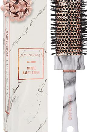 Szczotka do włosów i ceramiczna szczotka z marmuru do szybkiego i delikatnego suszenia i wygładzania – stylowa szczotka do włosów i okrągła szczotka do włosów do krótkich i długich włosów, Lily England