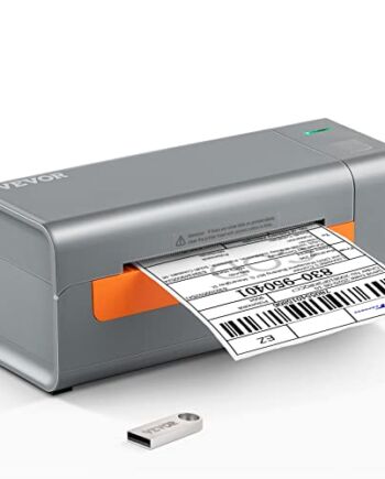 VEVOR Termiczna drukarka etykiet 4X6 Rozdzielczość kodu kreskowego 203 DPI, drukarka etykiet szybkość wysyłki 150 mm/s Kompatybilny z Windows/MAC OS/Linux, Etykieciarka termiczna