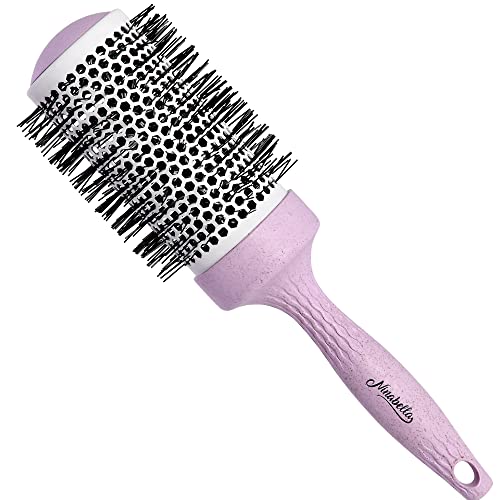Ninabella Organiczna Okrągła Szczotka Do Włosów - 52mm Szczotka Do Suszenia i Kręcenia Włosów Dla Kobiet - Jonowa Szczotka Do Stylizacji Włosów Mokrych, Suchych i Kręconych Włosów