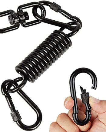 caapmony Huśtawka do foteli wiszących, z 2 karabińczykami i hakiem obrotowym 360°, udźwig 250 kg, do wiszących foteli, hamaków, jogi