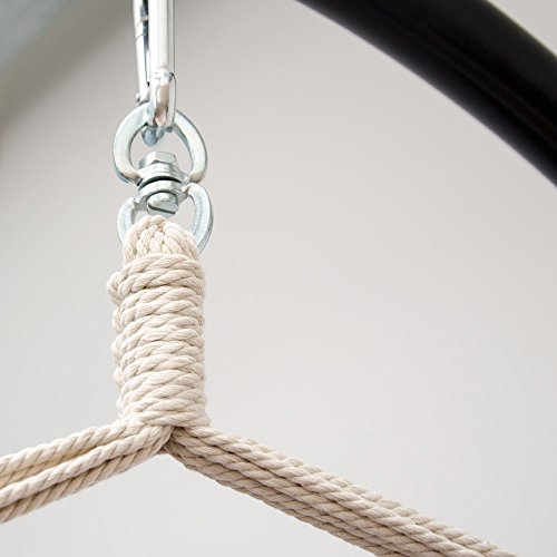 AMANKA XXL wiszące siedzisko 185x130cm hamak do siedzenia w paski śródziemnomorskie - obrazek 3