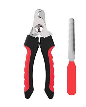 FULARR profesjonalny obcinacz do paznokci dla zwierząt domowych - trymer do paznokci dla psów ze stali nierdzewnej, z ochroną bezpieczeństwa i darmowym pilnikiem do paznokci - stabilne antypoślizgowe uchwyty - dla bezpieczeństwa, profesjonalnego do pielęgnacji zwierząt domowych