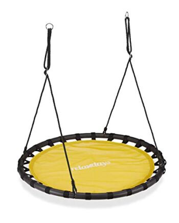 Relaxdays Okrągła huśtawka wisząca, dla dzieci i dorosłych, regulowana