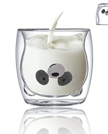 Słodkie filiżanki do kawy, 1 sztuka podwójna ścianka, szklana filiżanka, słodkie filiżanki, szklanki do kawy, szklanki do kawy, szklanki do kawy lub innych napojów (250 ml)