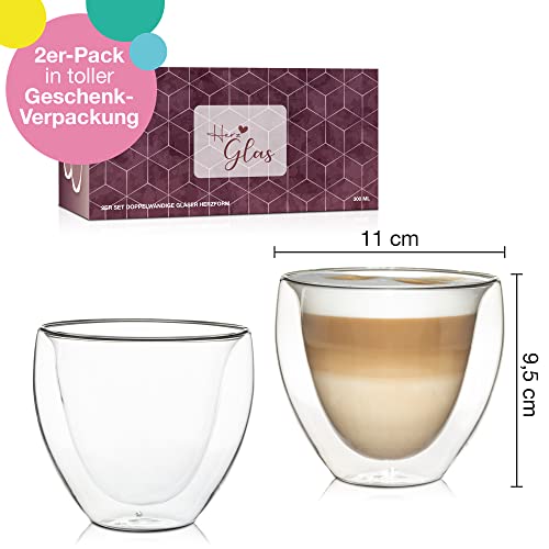 ILP zestaw 2 szklanek o podwójnych ściankach, 250 ml, w kształcie serca, szklanki termiczne z podwójnymi ściankami, prezent na wino, szklanki do gorących i zimnych napojów, szklanki termiczne w kształcie serca jako prezent w kolorowym pudełku - obrazek 7