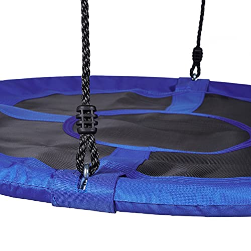 Relaxdays 10020820_652 huśtawka typu gniazdo, okrągła, zamknięte siedzisko, do 100 kg, na zewnątrz, wymiary: 145 x 100 x 100 cm, ciemnoniebieska - obrazek 2