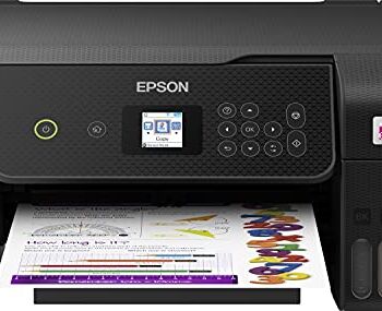 Epson EcoTank ET-2820 Wielofunkcyjne urządzenie 3 w 1 (kopiarka, skaner, drukarka, DIN A4, WiFi, USB 2.0), duży zbiornik z atramentem, wysoka wydajność, niski koszt strony, czarny