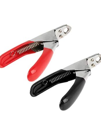 Oumefar Stal szlachetna Pet Nail Scissors Dedicated Dog Toe Clippers krajalnica dla małych średnich psów, kotów (czarna)