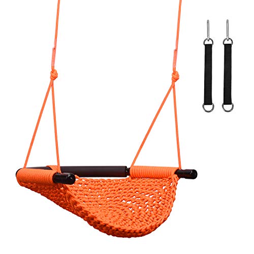 Huśtawka dla dzieci, mały fotel wiszący, huśtawka ogrodowa, wiszący hamak, huśtawka ogrodowa, huśtawka talerzowa, dla dzieci w pomieszczeniach, na zewnątrz, do pokoju dziecięcego (obciążenie do 150 kg) - obrazek 3