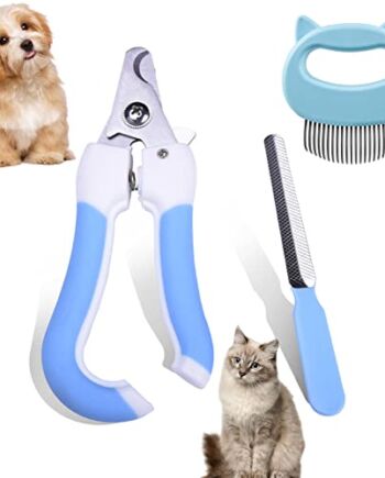 1 x obcinacz do paznokci dla zwierząt domowych, profesjonalny obcinacz do pazurów kotów, obcinacz do pazurów psów z osłoną bezpieczeństwa, nożyczki do paznokci kotów z pilnikiem do paznokci, szczotka dla zwierząt domowych, dla psów, kotów, królików, świnek morskich (unikaj nadmiernego cięcia)