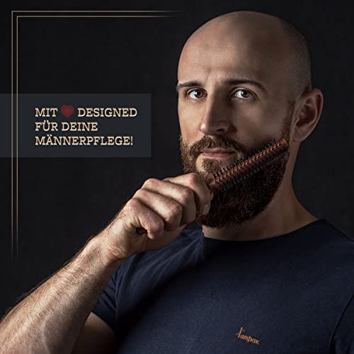 lampox Męska okrągła szczotka do brody, stylizacja brody, szczotka do - obrazek 2