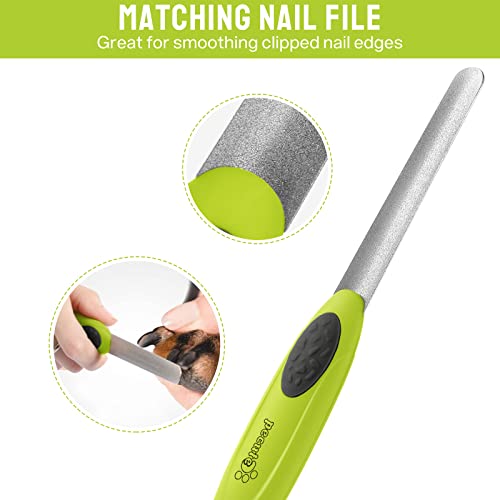 pecute Nożyce do pazurów dla psów i kotów, z pilnikiem do paznokci, profesjonalna pielęgnacja pazurów ze stali nierdzewnej, szczypce do pazurów dla psów, z ochroną bezpieczeństwa - obrazek 6