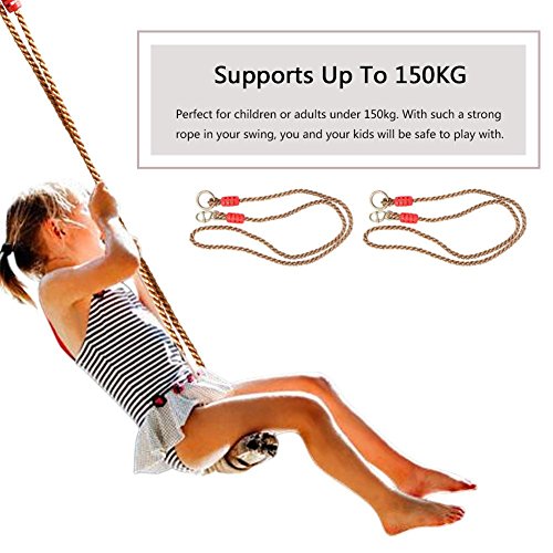 2 sztuki regulowanych linek do huśtawek, przedłużenie huśtawki na świeżym powietrzu, 1,8 m linka przedłużająca, jedna para, 2 linki Pe-linki, idealna do hamaków, krzeseł bujanych - obrazek 9
