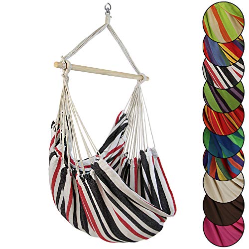 BB Sport Fotel wiszący ogrodowy krzesło huśtawka hamak obciążenie do 150 kg odporny na warunki atmosferyczne promieniowanie UV uchwyt, Kolor: Sylt