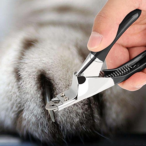 Oumefar Stal szlachetna Pet Nail Scissors Dedicated Dog Toe Clippers krajalnica dla małych średnich psów, kotów (czarna) - obrazek 7