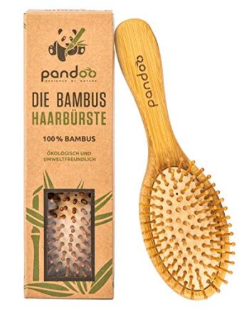 pandoo Bambusowa szczotka do włosów z naturalnym włosiem - wegańska, p