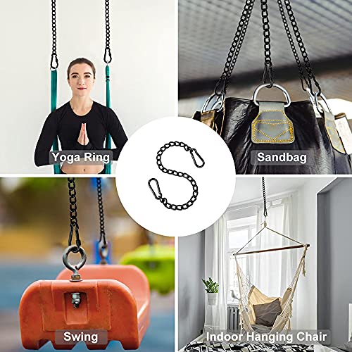 Qweri Łańcuszek na fotel wiszący, łańcuszek przedłużający z karabińczykiem, łańcuszek przedłużający do foteli wiszących, hamaków, worków z piaskiem, do jogi, studia fitness - obrazek 5