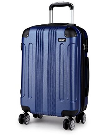 Kono Walizka z twardą obudową ABS na 4 kołach na kółkach Walizka podróżna, granatowy, Small 20", Carry On