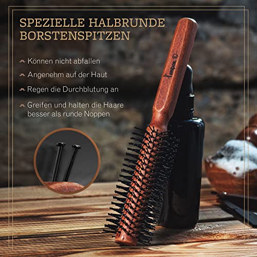 lampox Męska okrągła szczotka do brody, stylizacja brody, szczotka do - obrazek 5