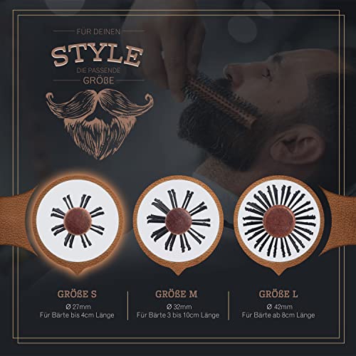 lampox Męska okrągła szczotka do brody, stylizacja brody, szczotka do - obrazek 7